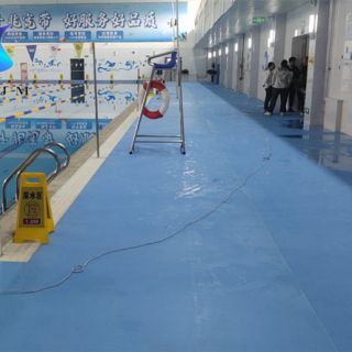 甘肅游泳池周邊防滑地板施工案例 
